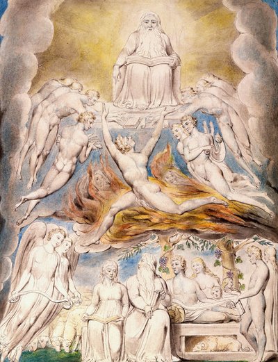 Satanás ante el trono de Dios de William Blake